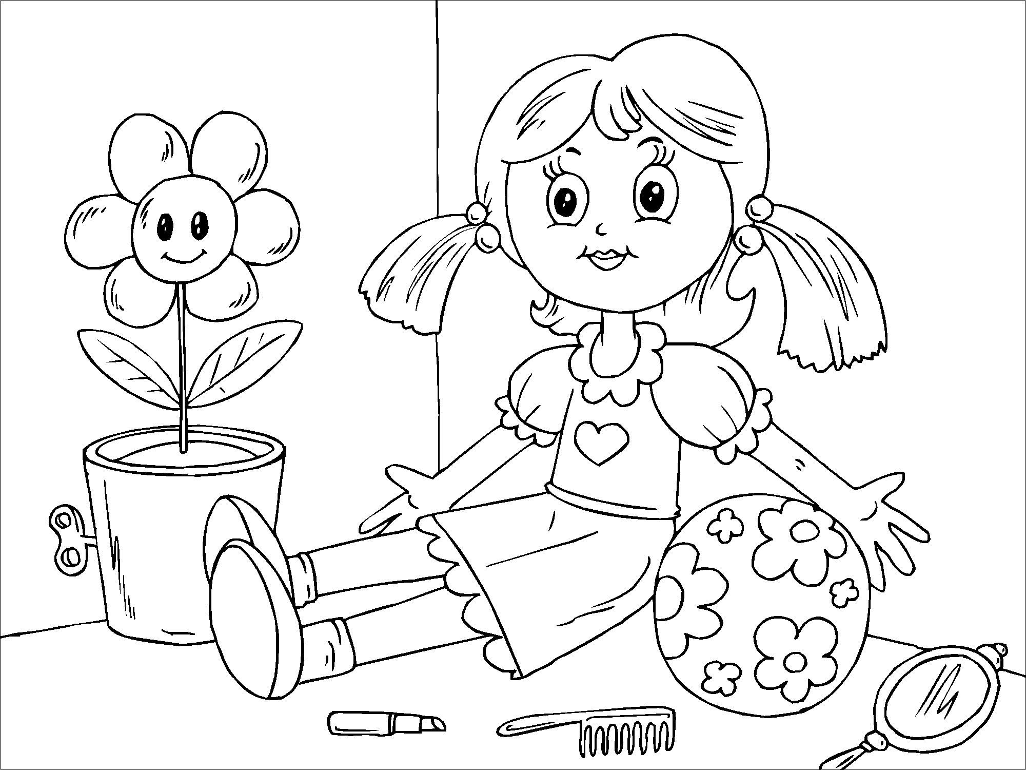 Coloring page doll