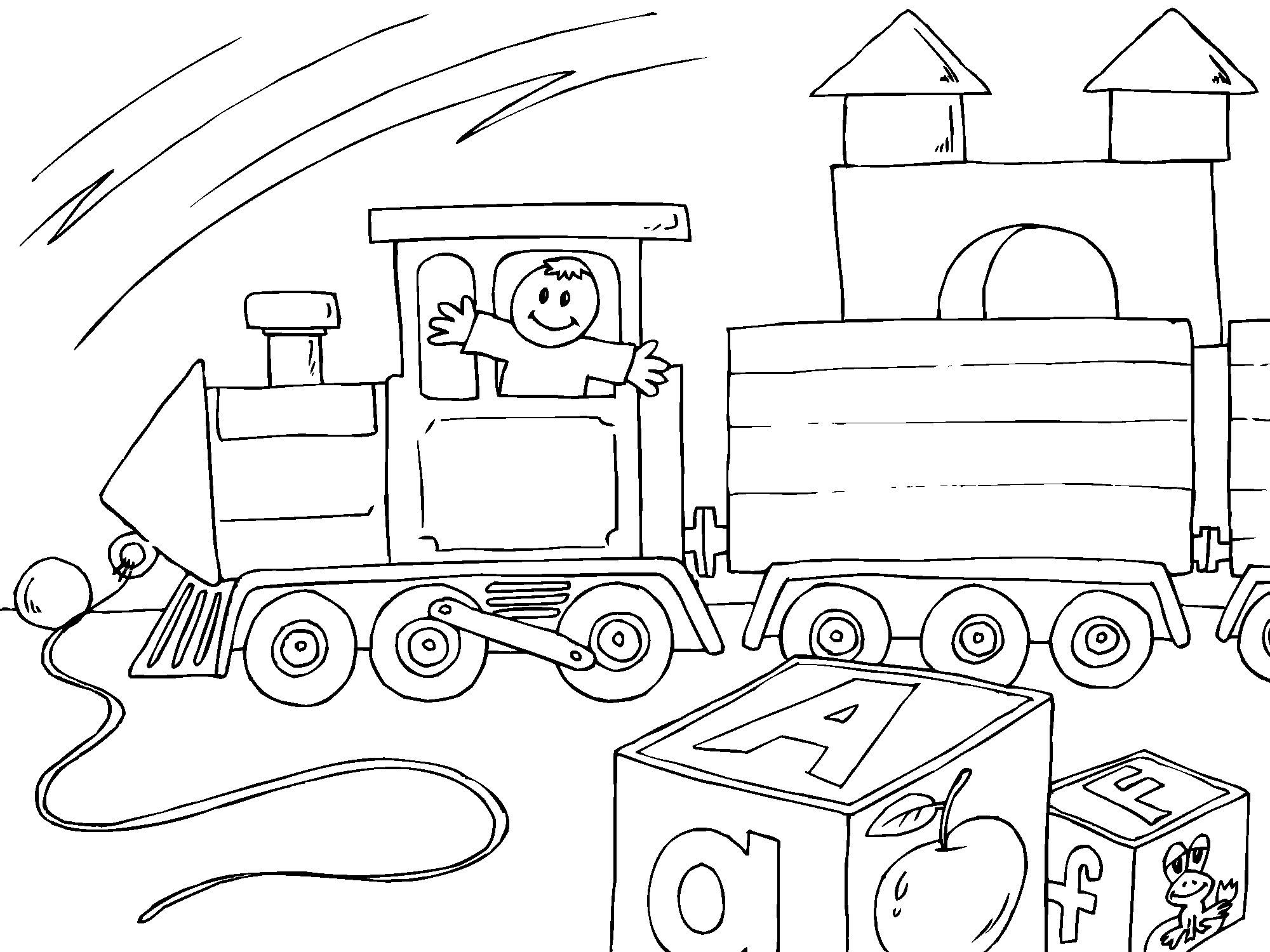 toy train Coloring page toy train