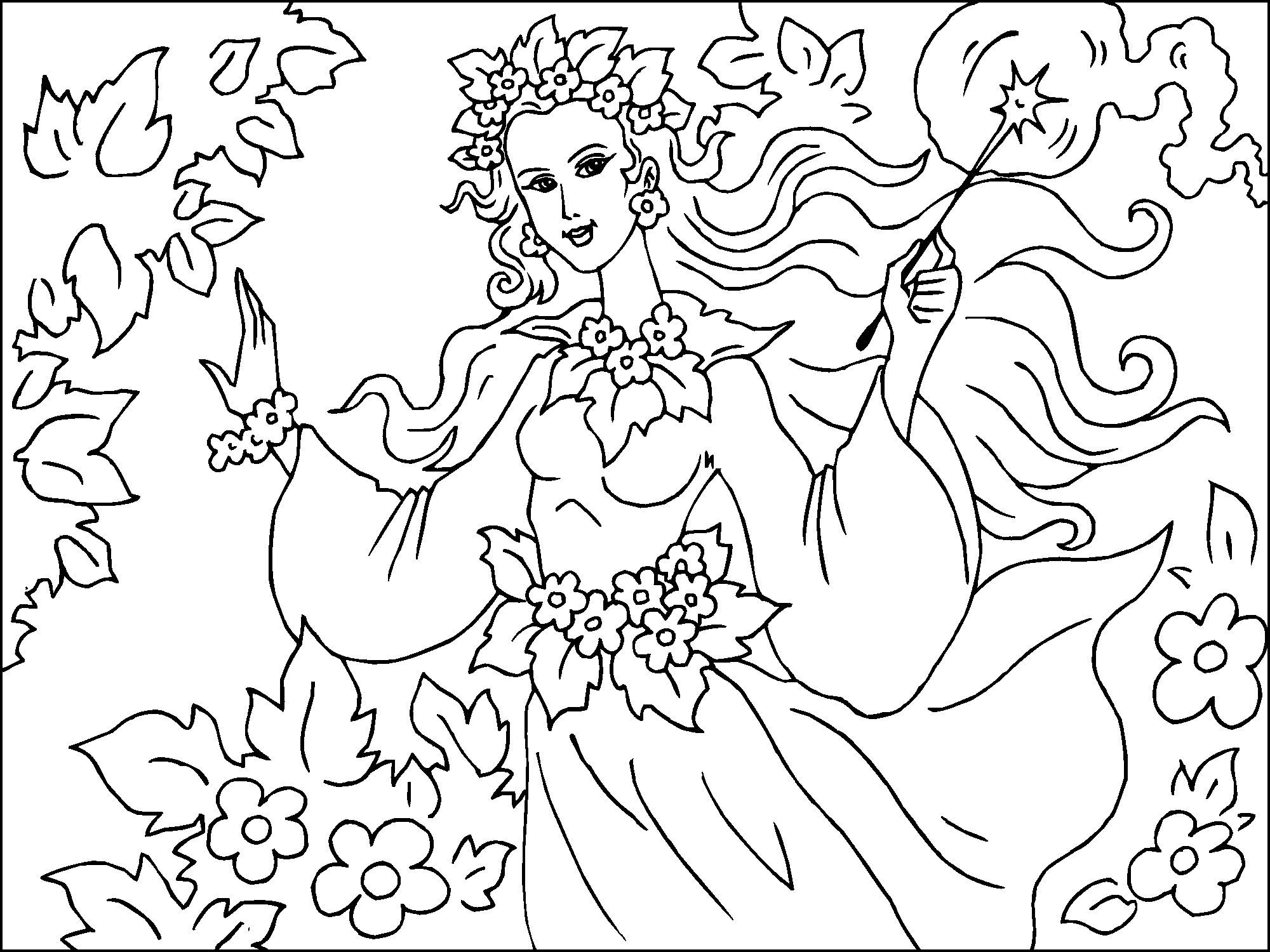 forest fairy Coloring page forest fairy