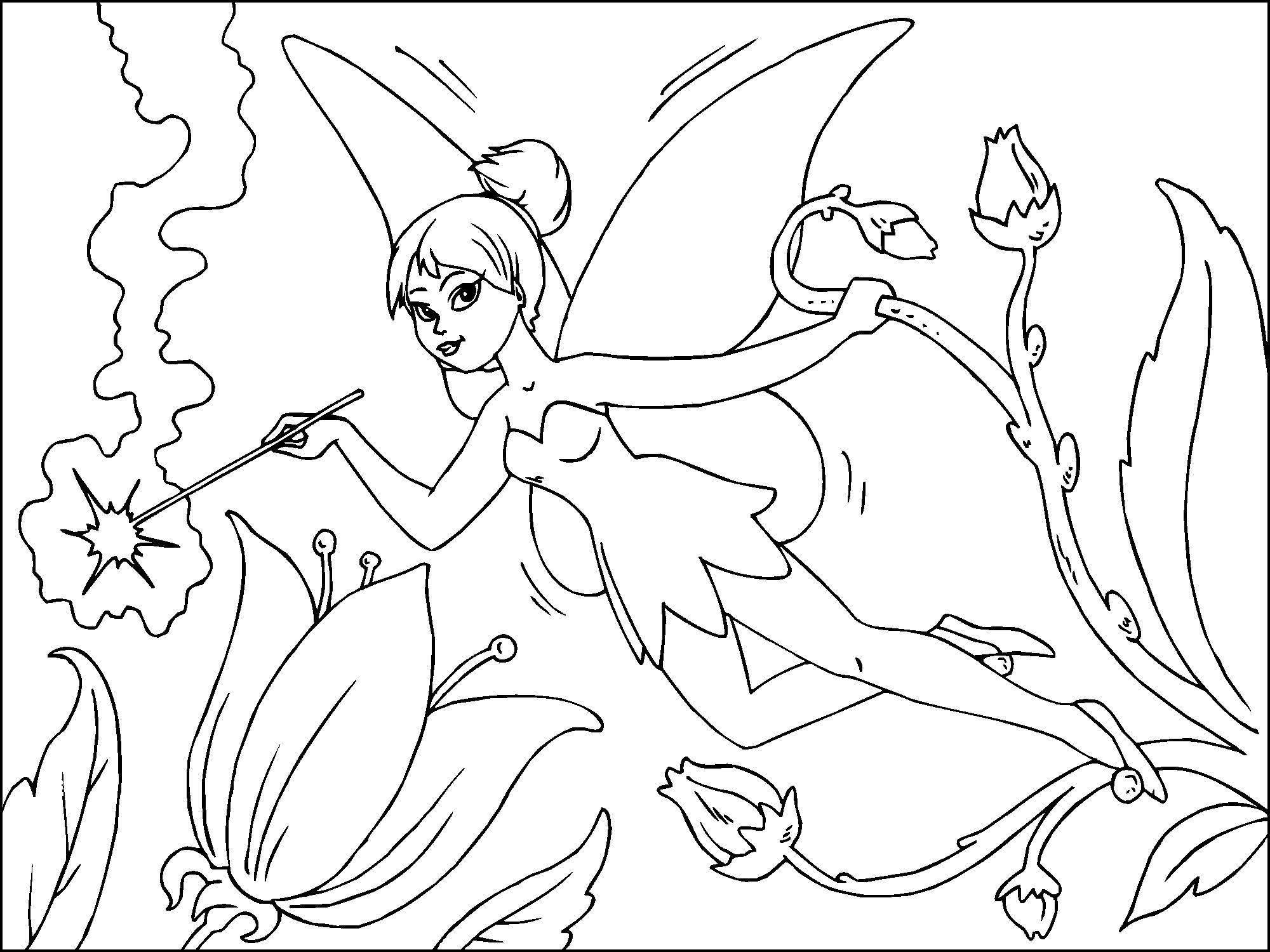 flower fairy Coloring page flower fairy