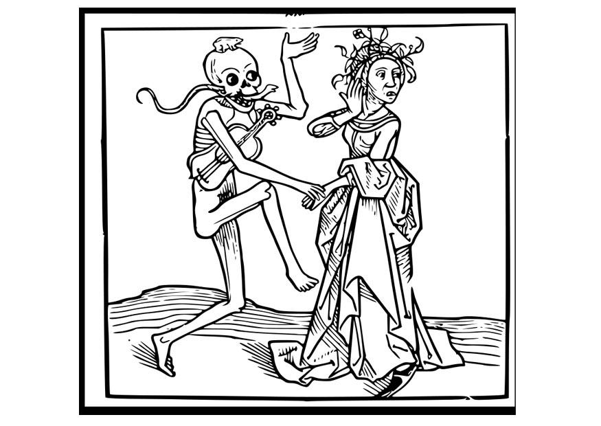 dancing with death Coloring page dancing with death