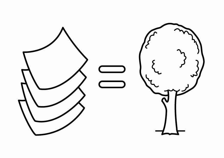 to be energy effcient, paper is made from trees Coloring page to be energy effcient, paper is made from trees