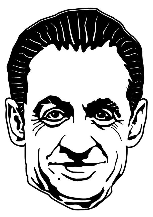 Coloring page nicolas sarkozy