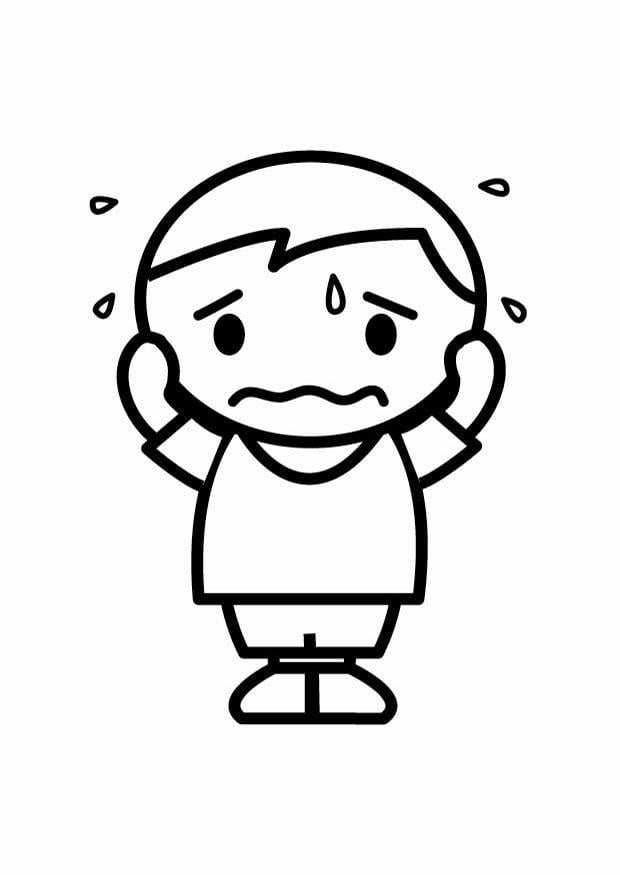 Coloring page afraid