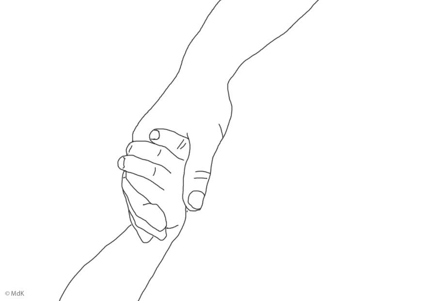 Coloring page father and child