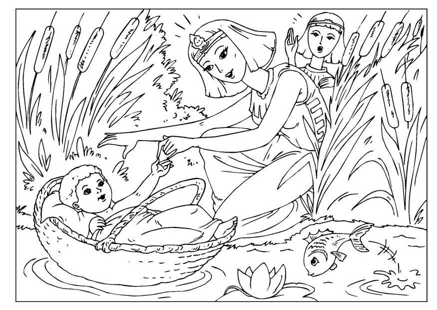 Coloring page baby moses