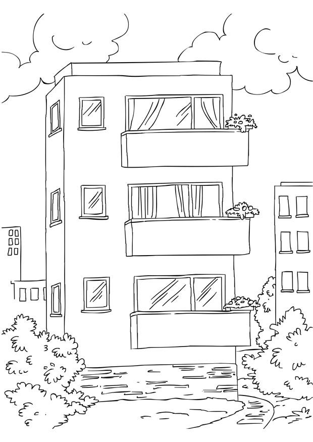 appartment Coloring page appartment