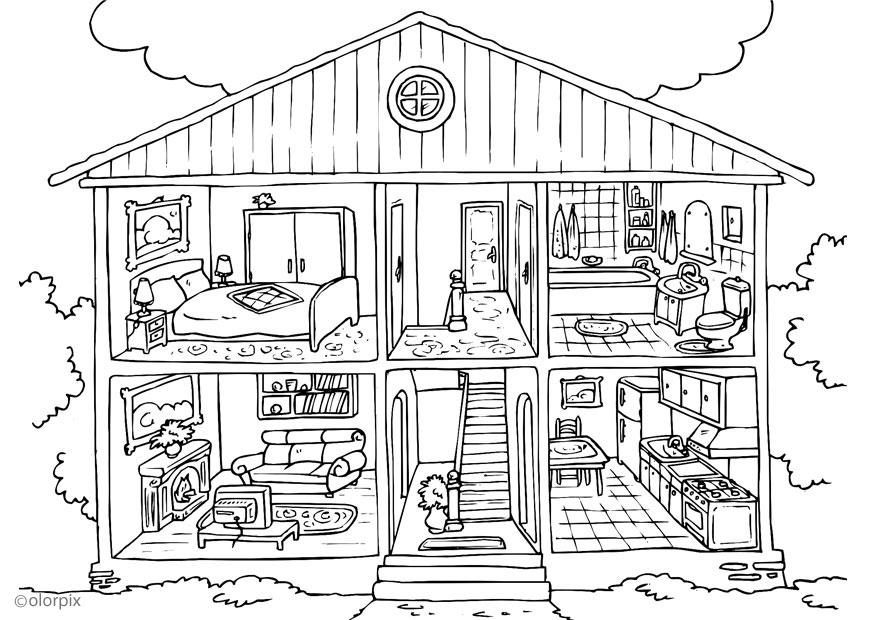 house - interior Coloring page house - interior