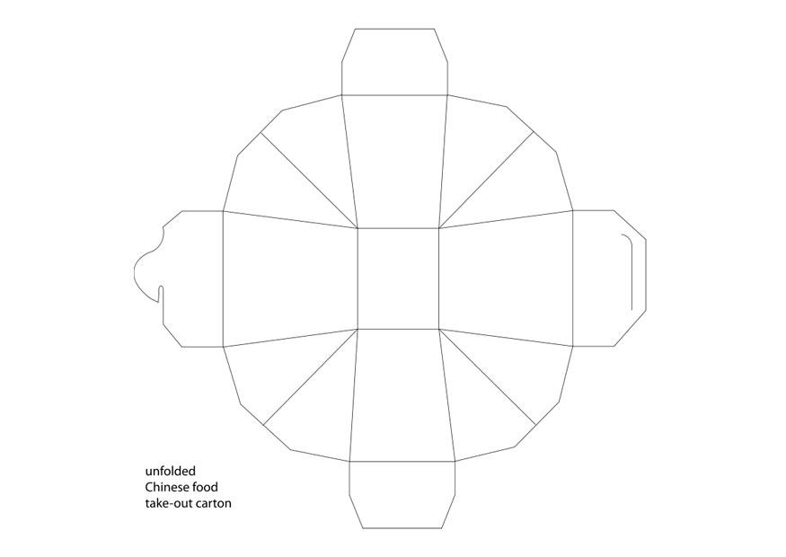 Coloring page take-away container