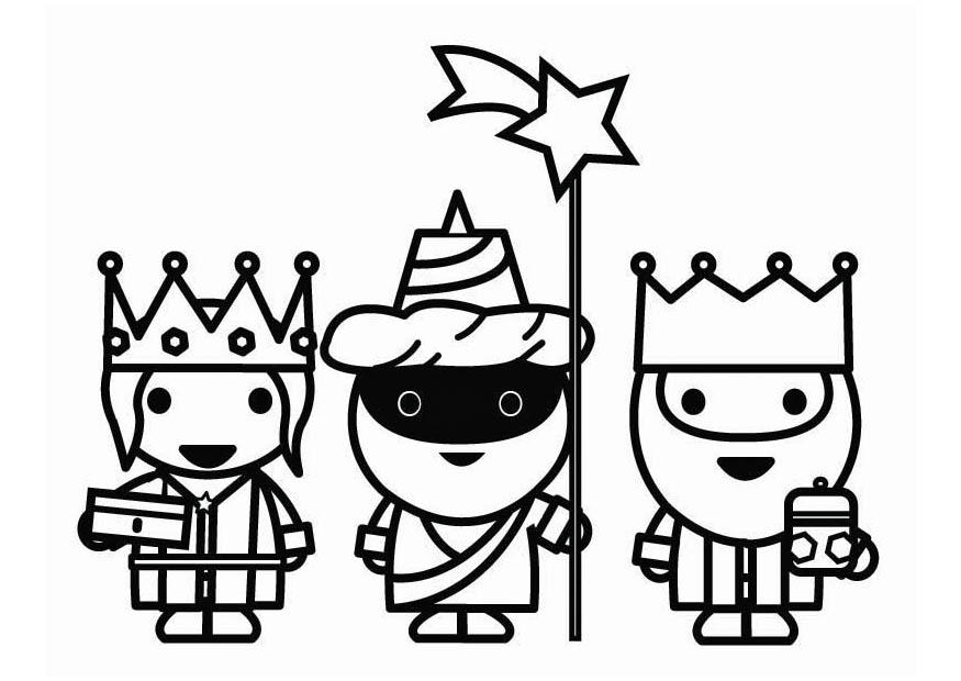 three magi on the road Coloring page three magi on the road