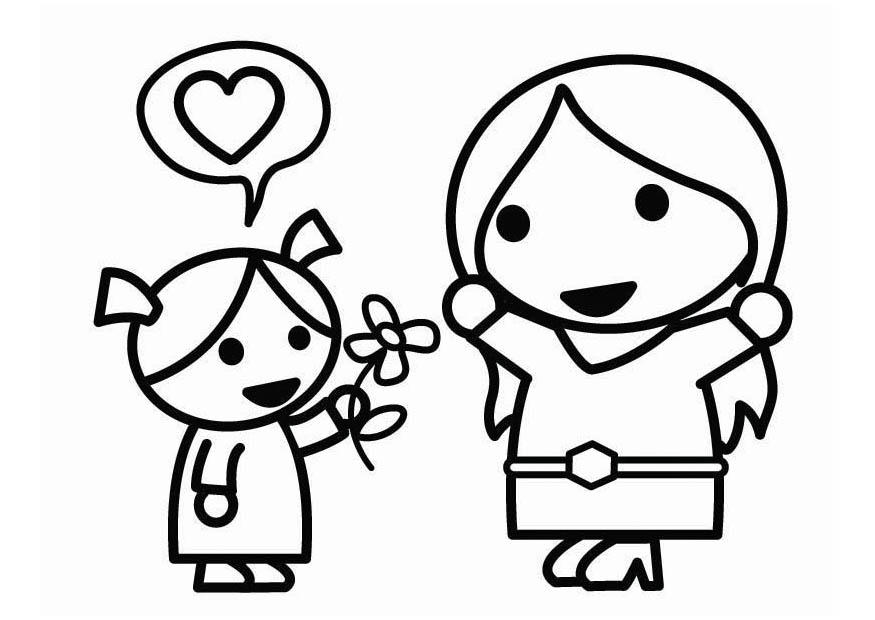 mothers day with daughter Coloring page mothers day with daughter