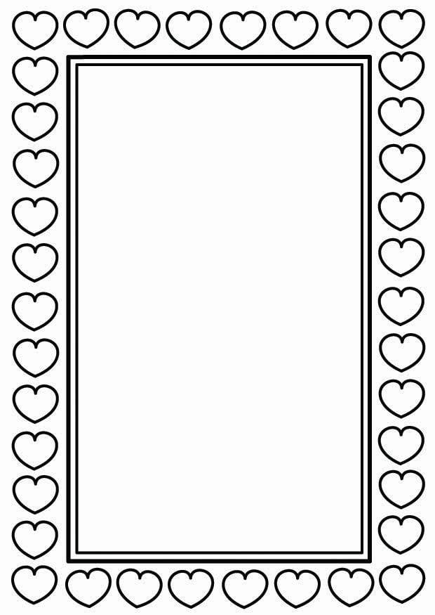 Coloring page valentine frame