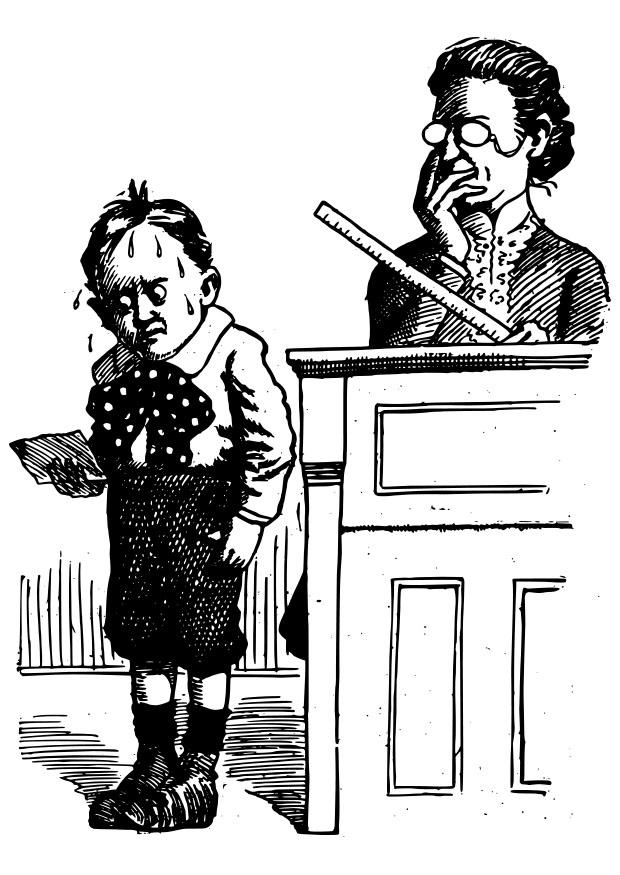 pupil and teacher Coloring page pupil and teacher
