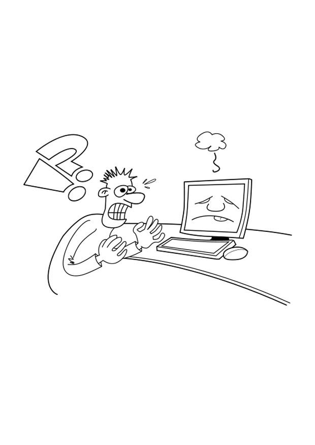 computer defect Coloring page computer defect
