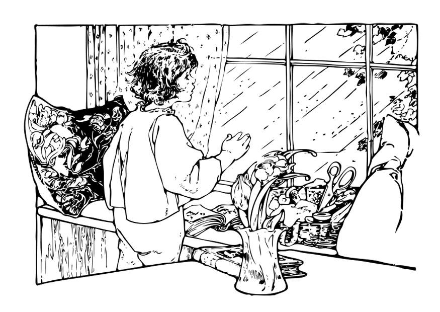 rain Coloring page rain