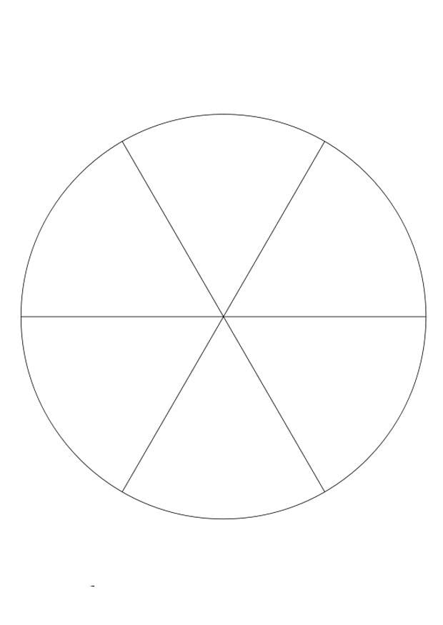 Coloring page fracture - six parts