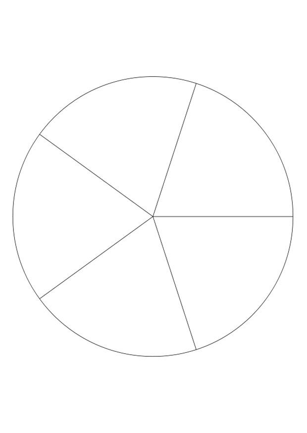 Coloring page fracture - five parts
