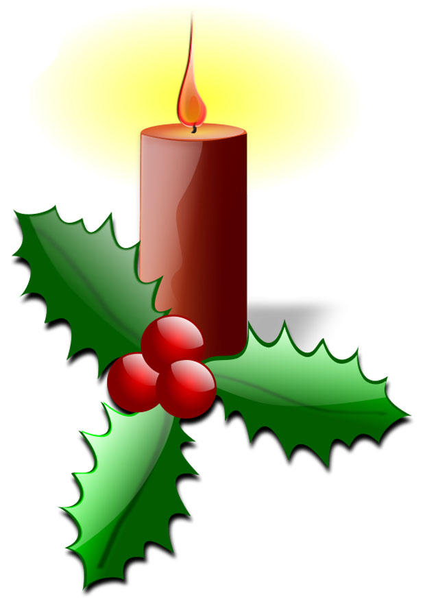 christmas candle with holly Image christmas candle with holly