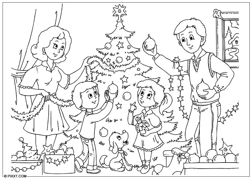 to decorate the christmas tree Coloring page to decorate the christmas tree