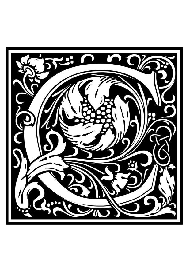 ornamental alphabet - c Coloring page ornamental alphabet - c