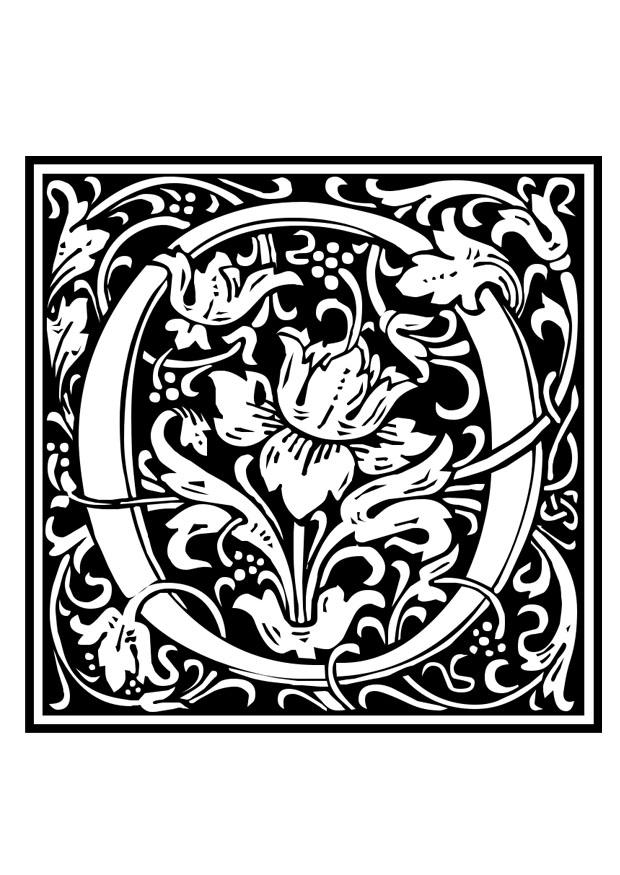 ornamental alphabet - o Coloring page ornamental alphabet - o