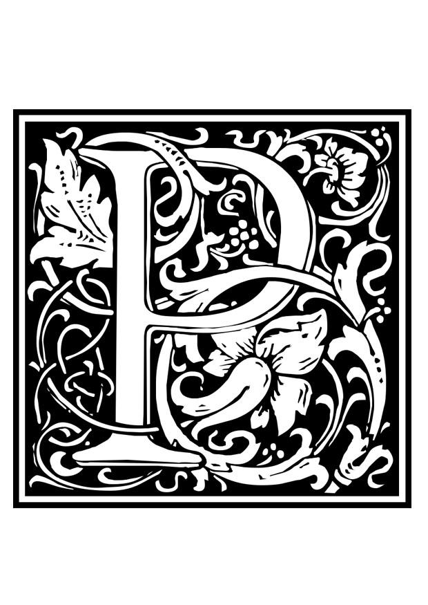 ornamental alphabet - p Coloring page ornamental alphabet - p