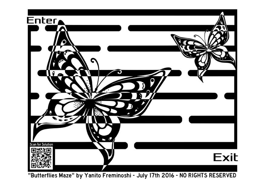 labyrinth - butterfly Coloring page labyrinth - butterfly