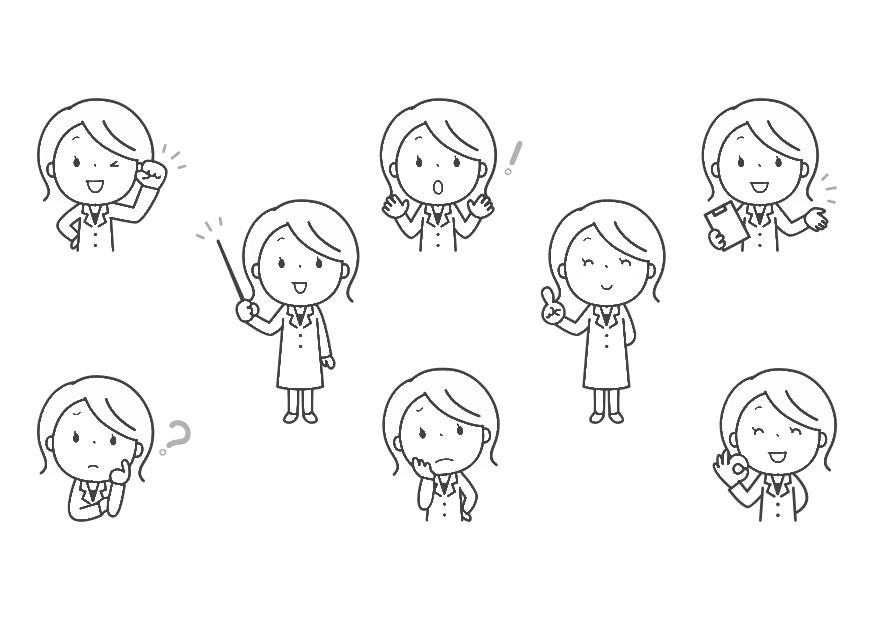emotions - teacher Coloring page emotions - teacher
