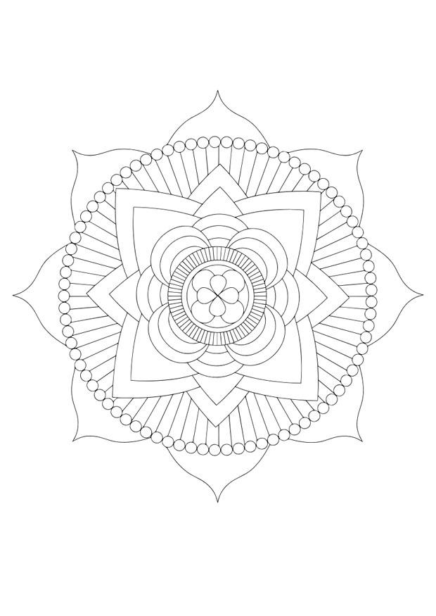 Coloring page mandala - lotus