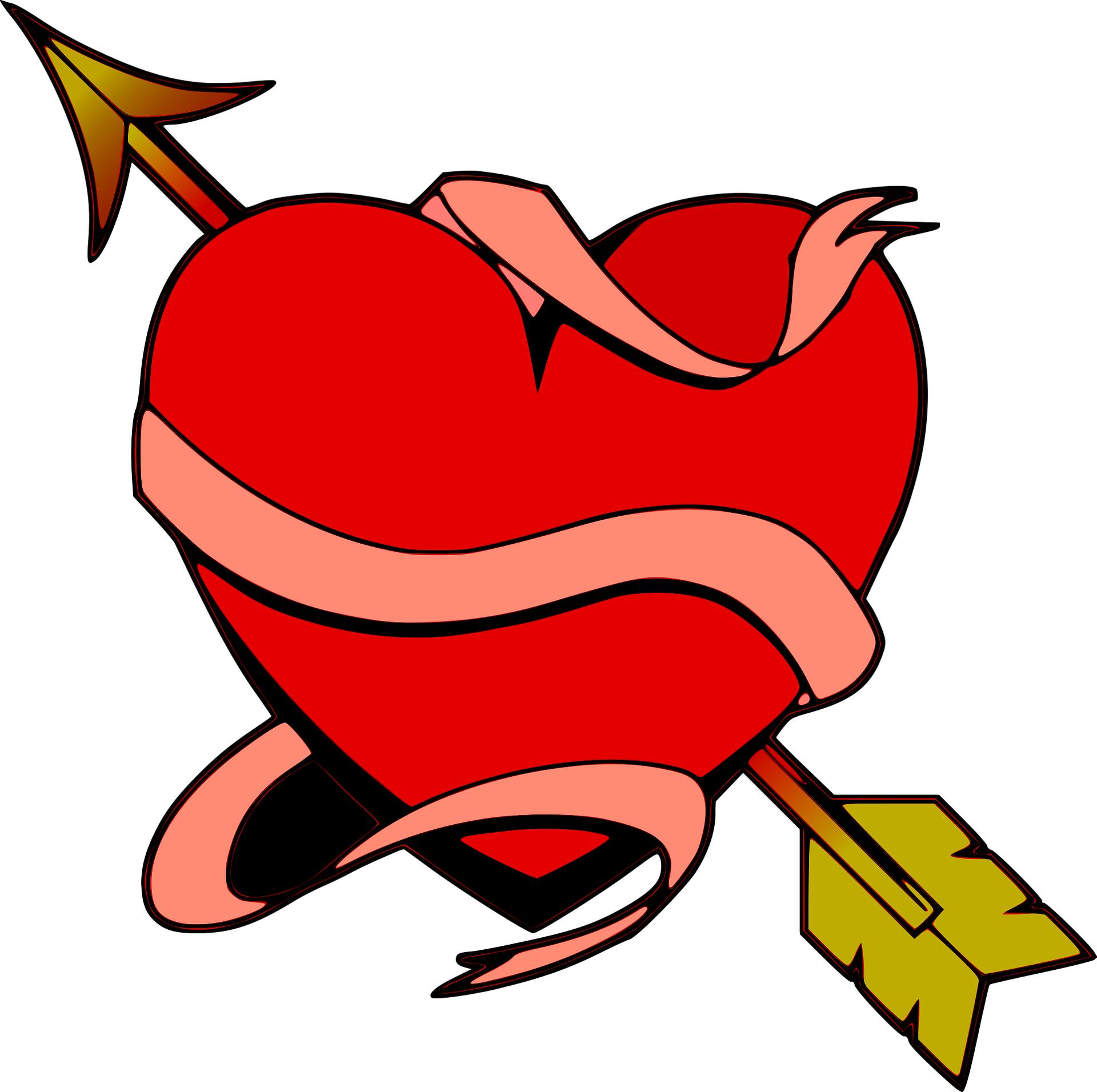 Image heart with arrow