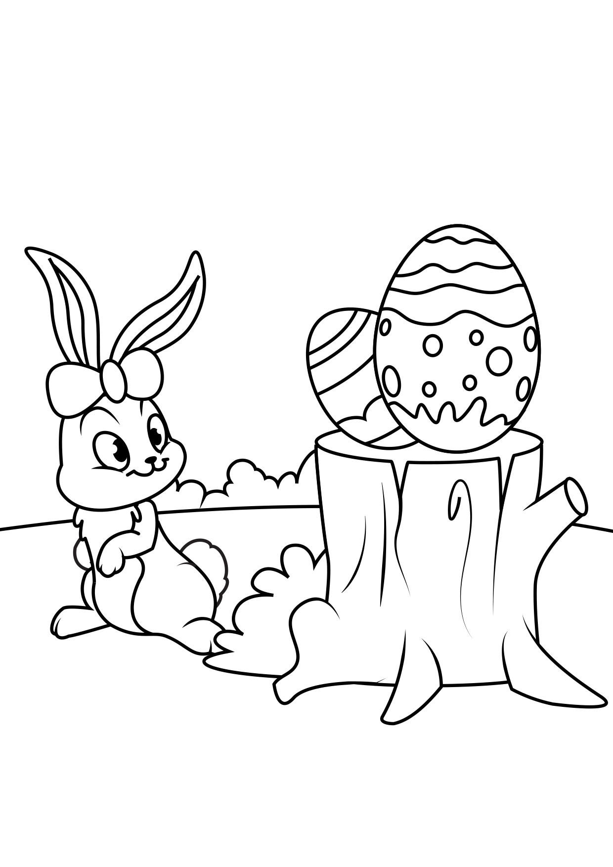 easter bunny with easter egg Coloring page easter bunny with easter egg