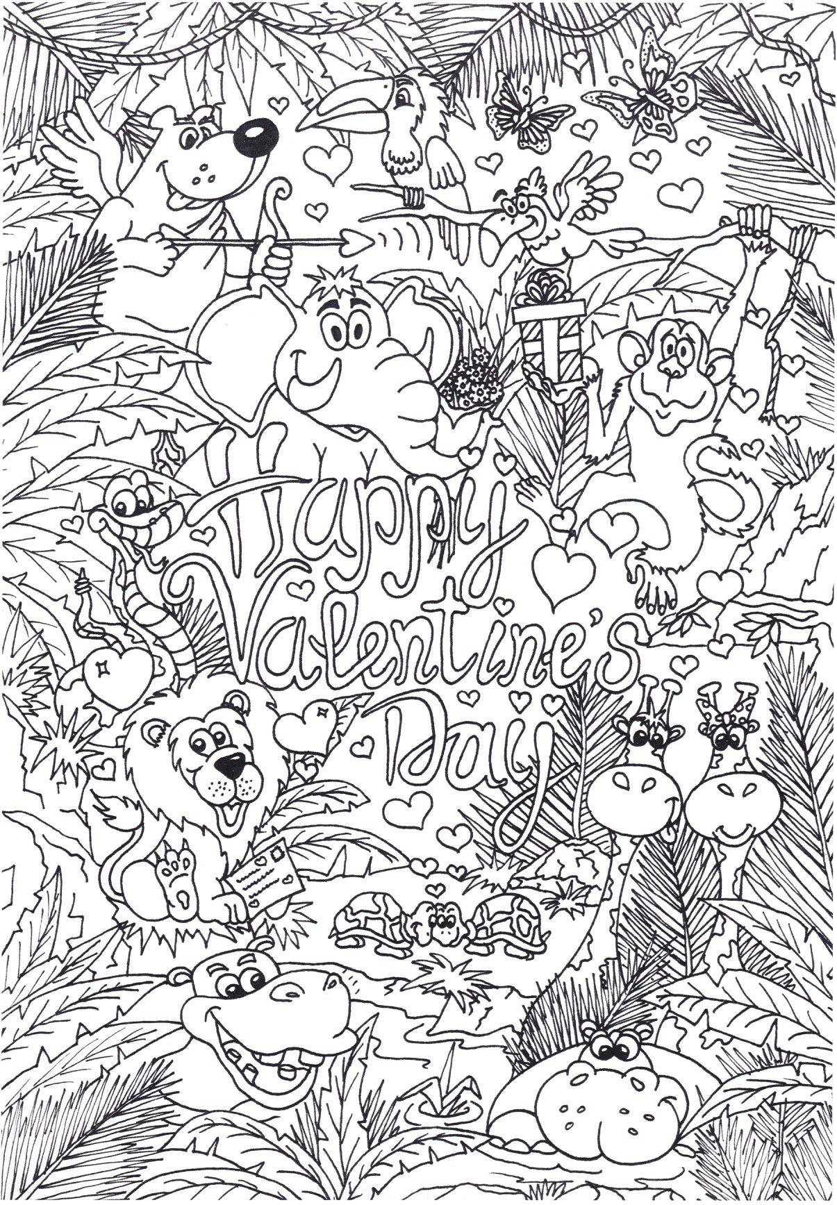 valentine animals Coloring page valentine animals