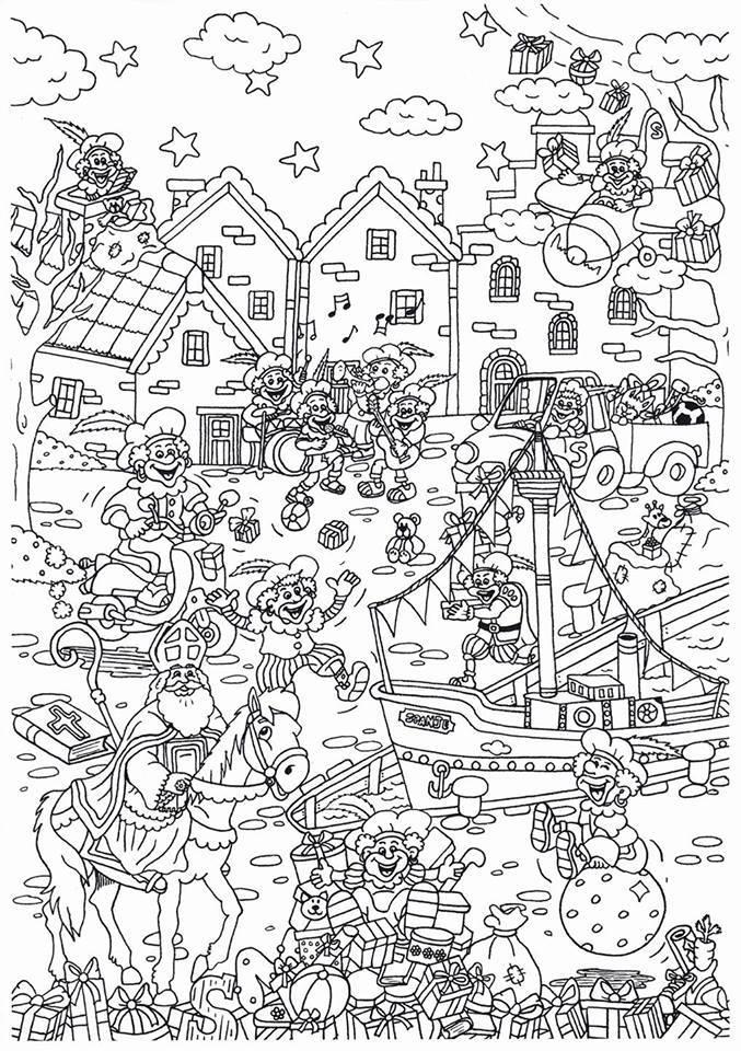arrival sinterklaas Coloring page arrival sinterklaas
