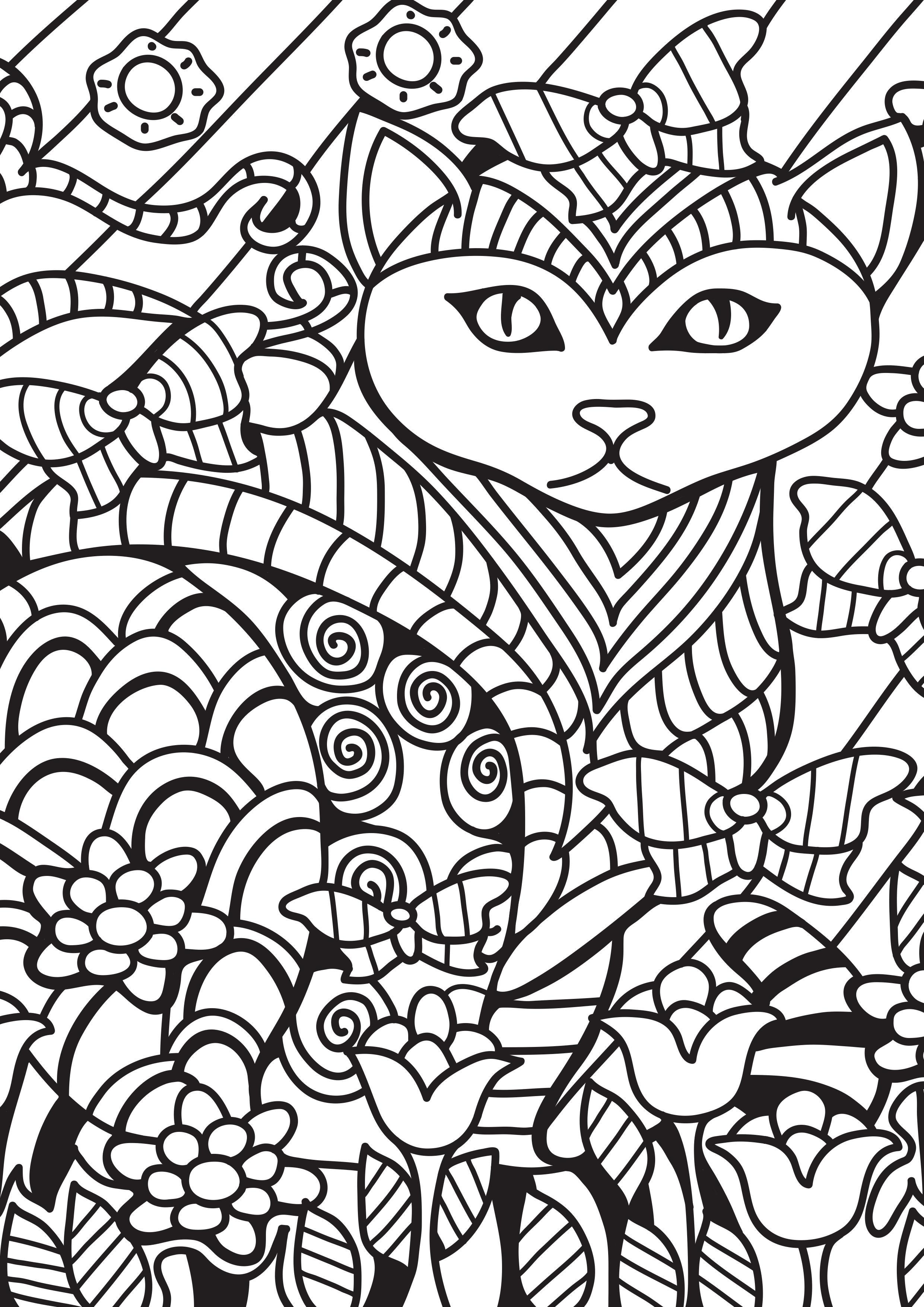 cat in the garden Coloring page cat in the garden