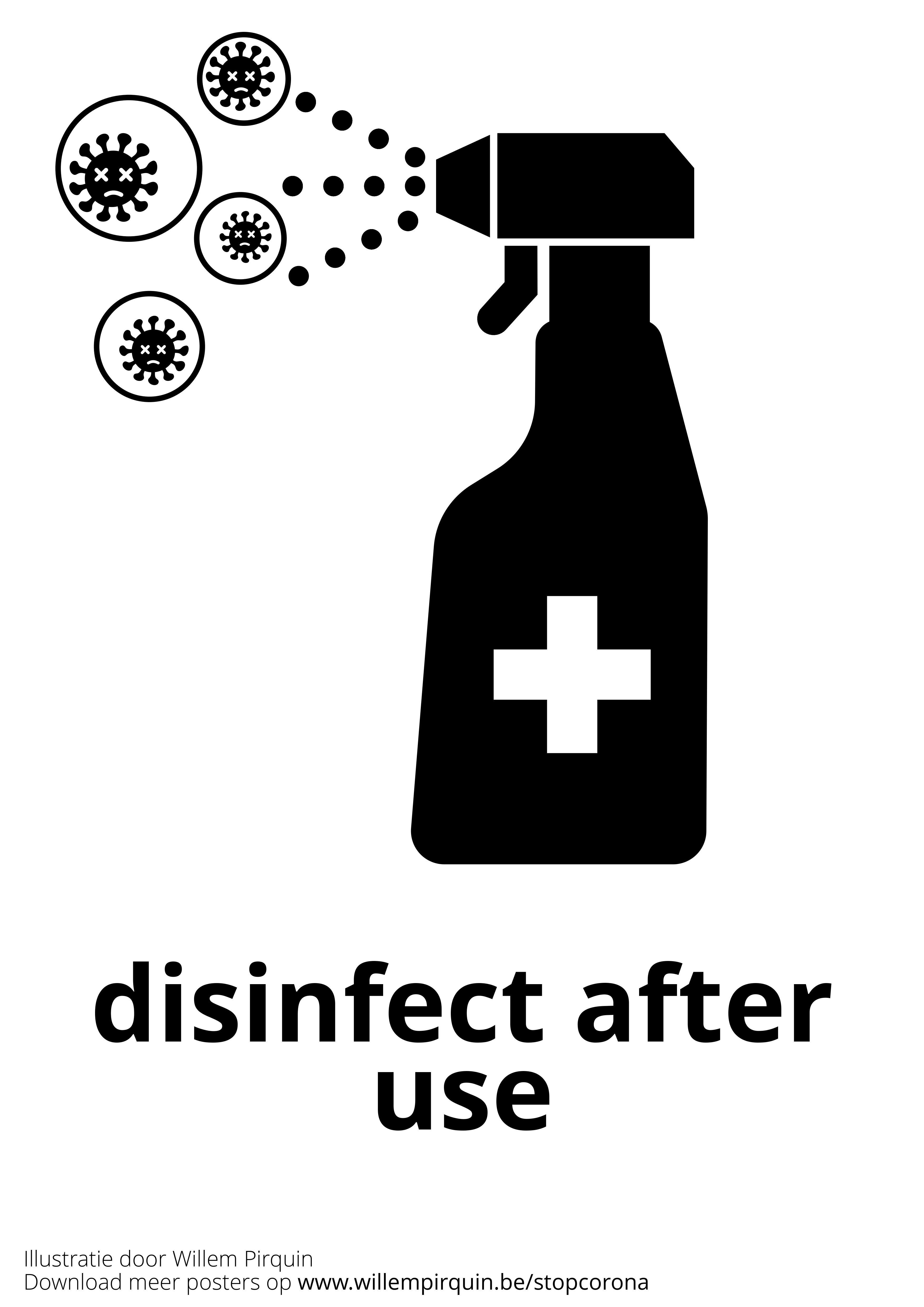 disinfect after use Coloring page disinfect after use