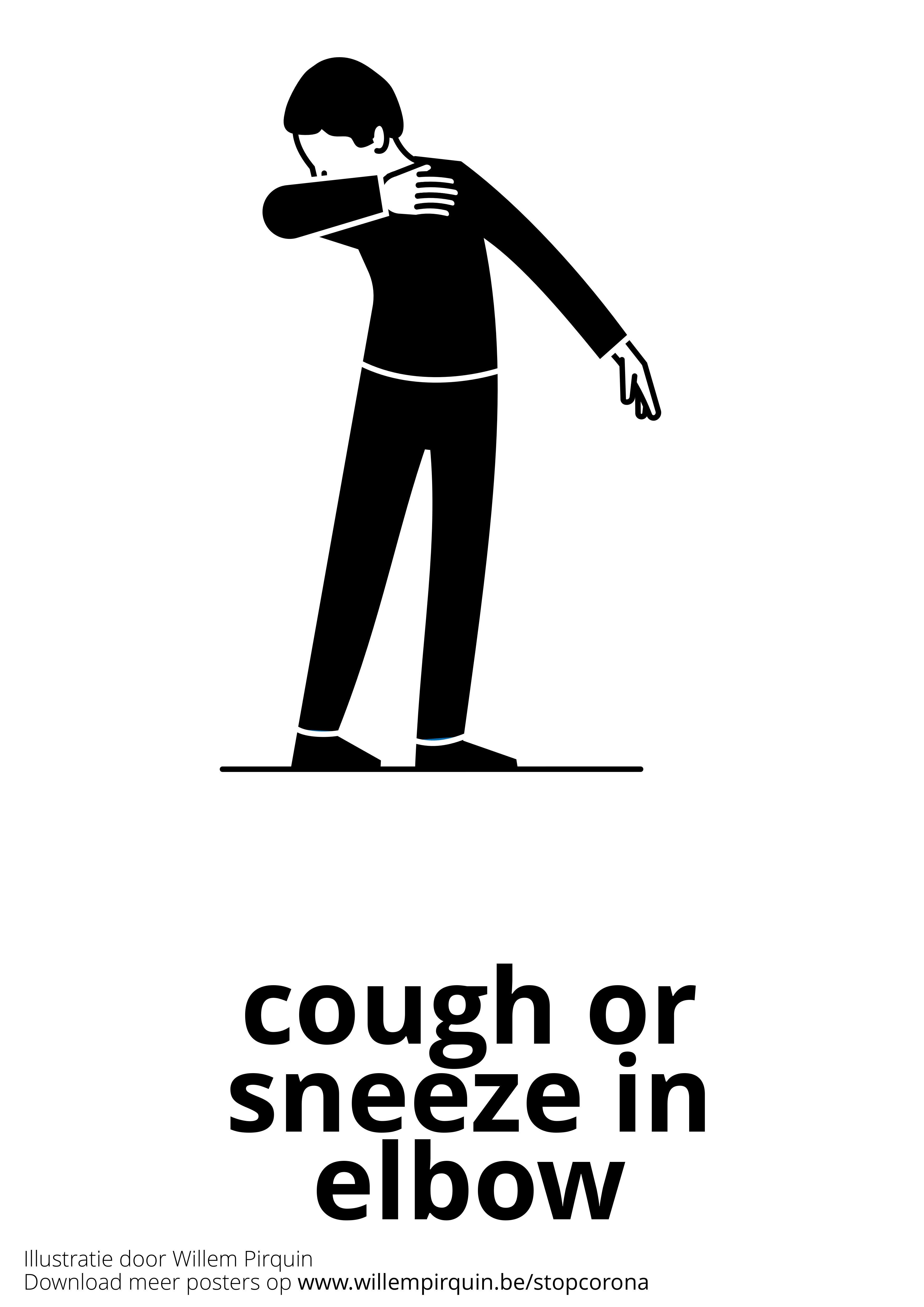 cough into your elbow Coloring page cough into your elbow