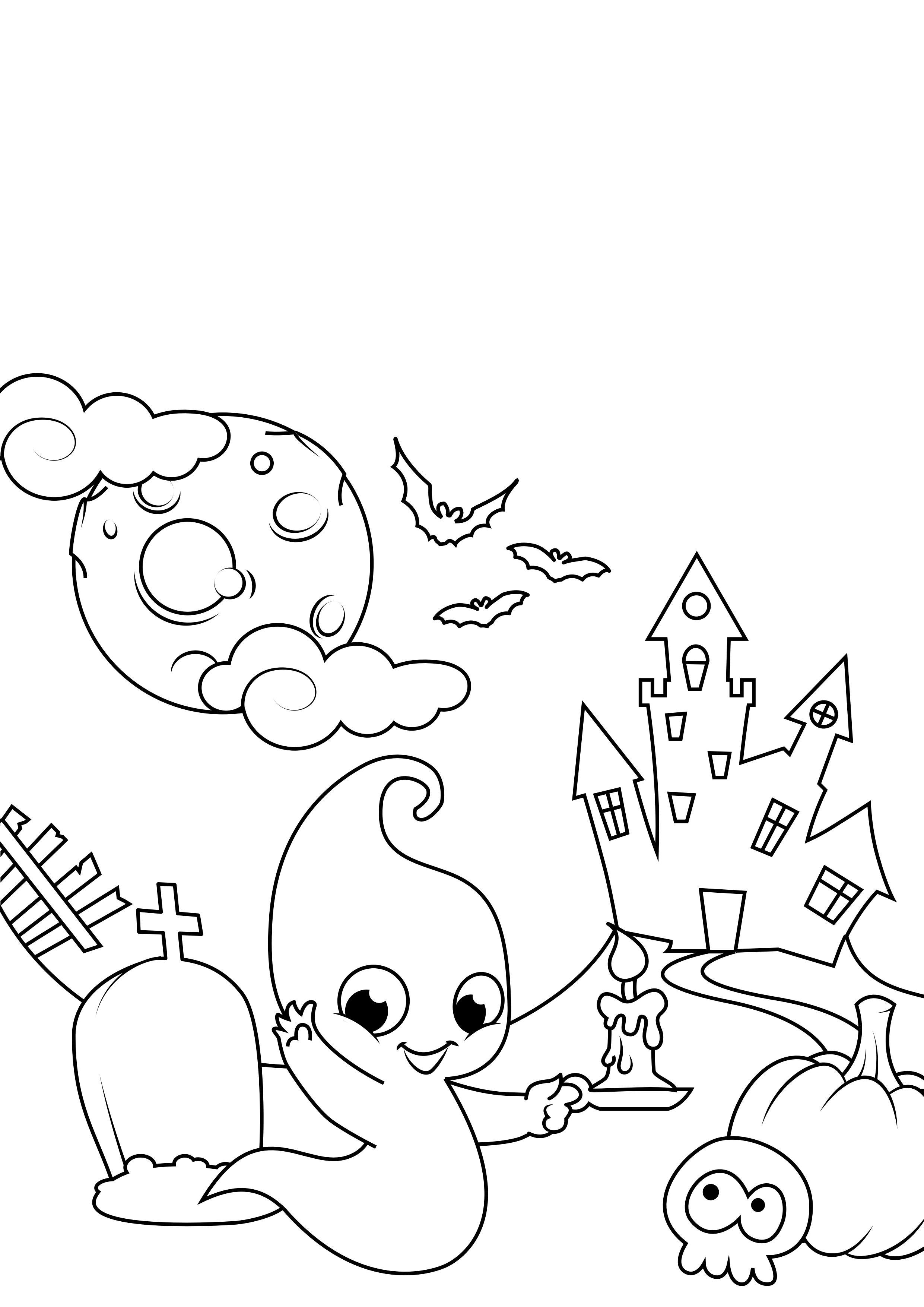ghost on the road Coloring page ghost on the road