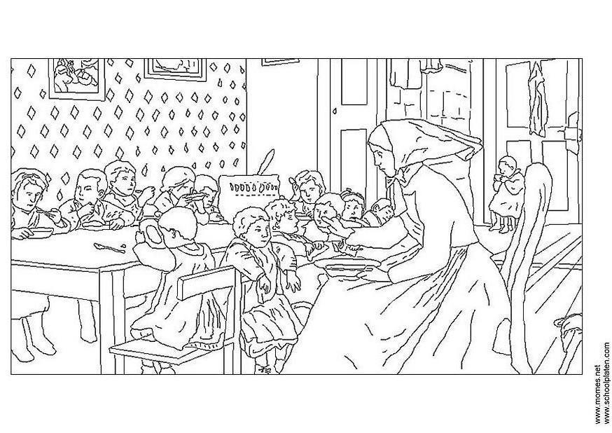 albert anker Coloring page albert anker