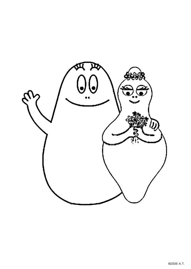 Coloring page barbapapa and barbamama