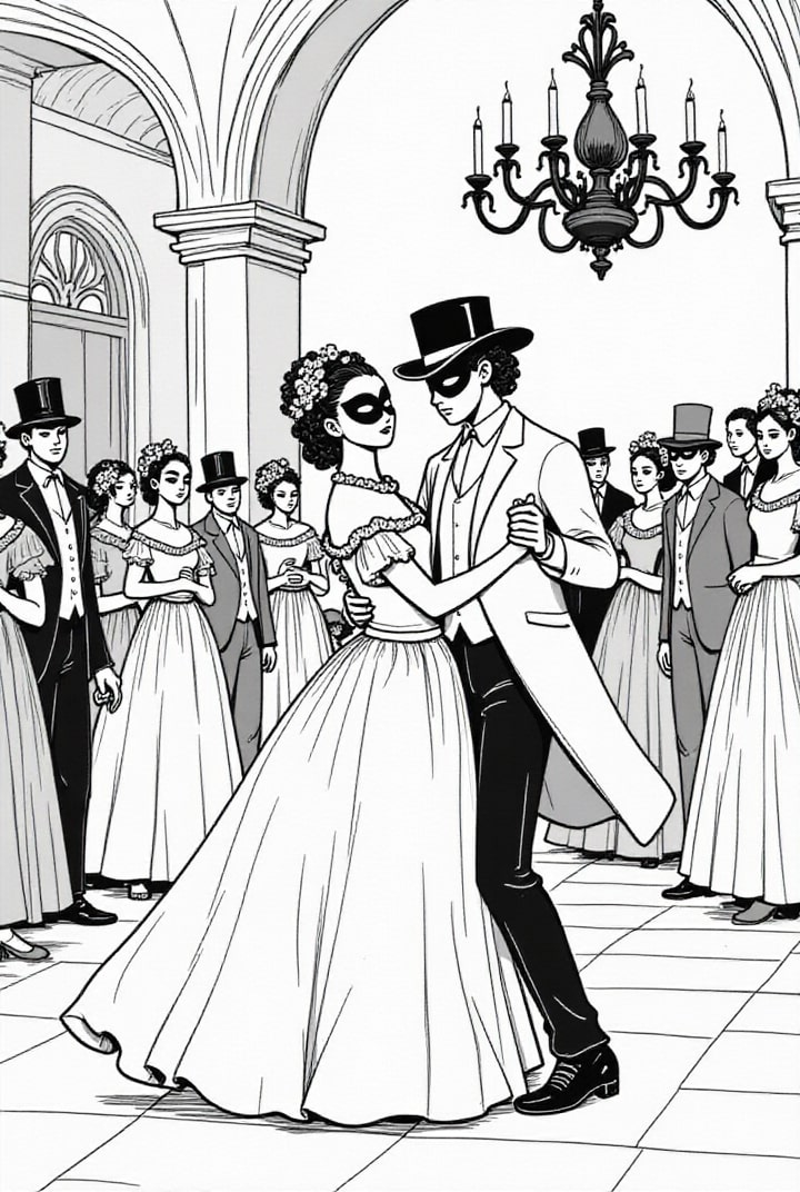 Coloring page carnival in venice