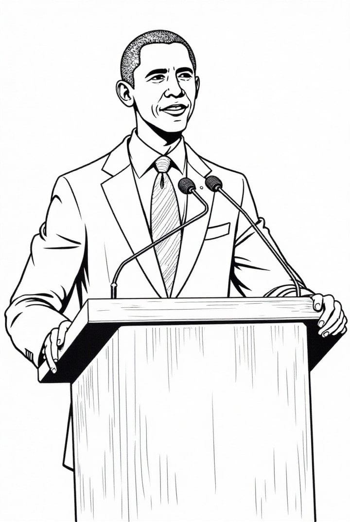 Coloring page president barack obama