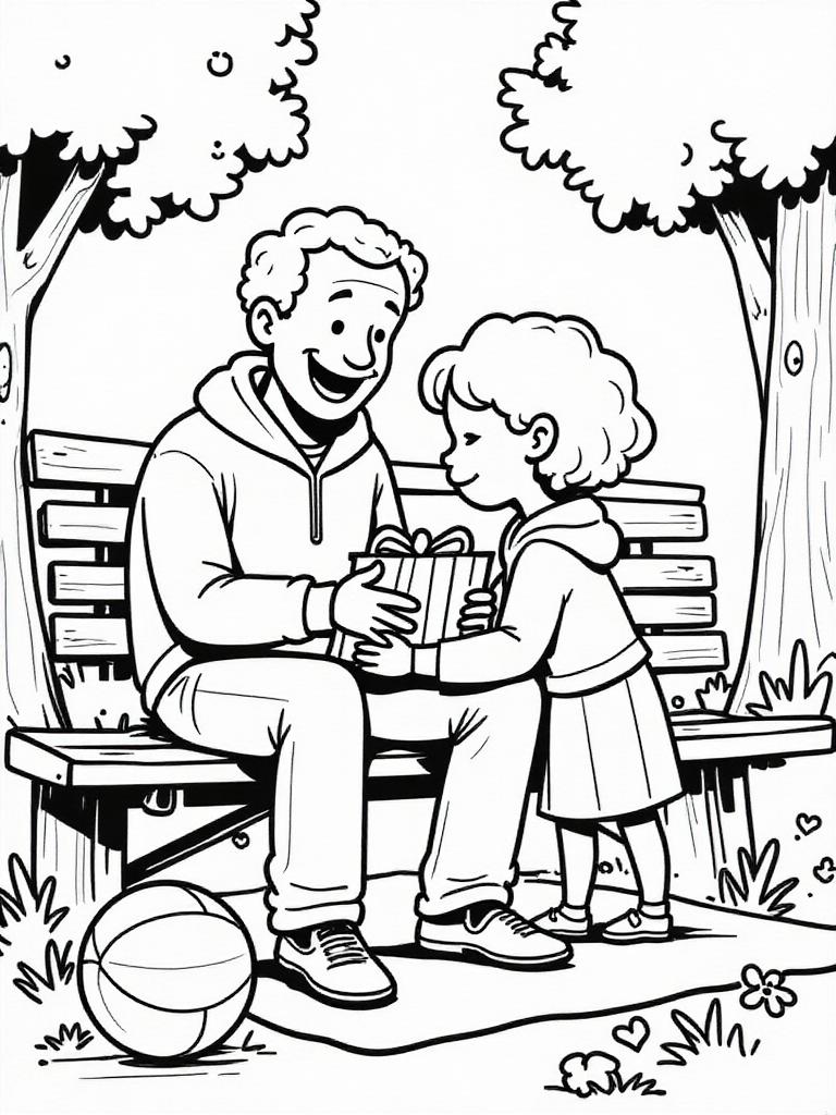 Coloring page father's day gift