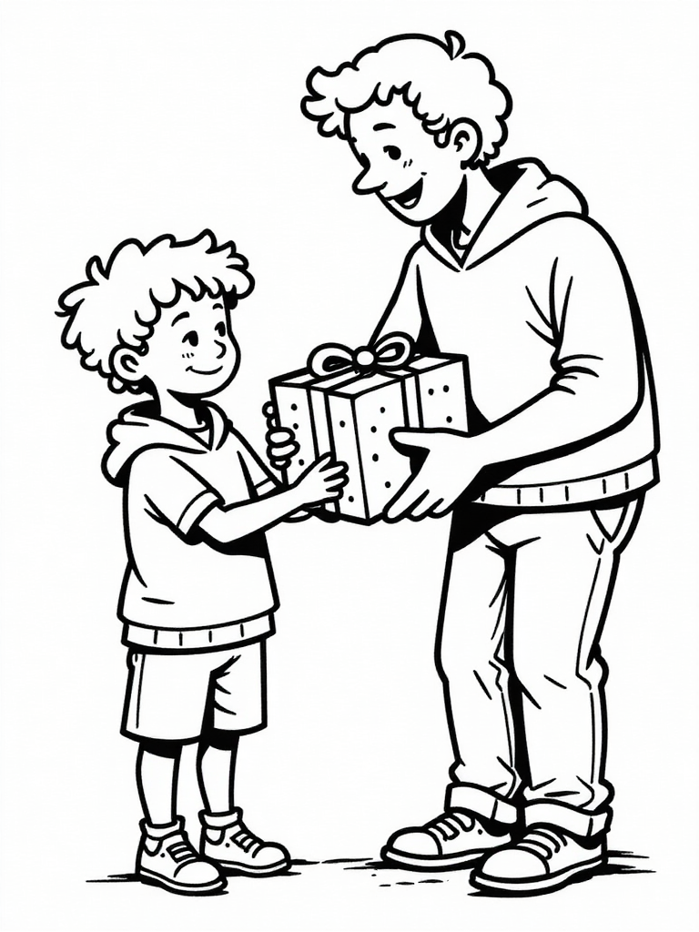 Coloring page father&#39;s day father and son