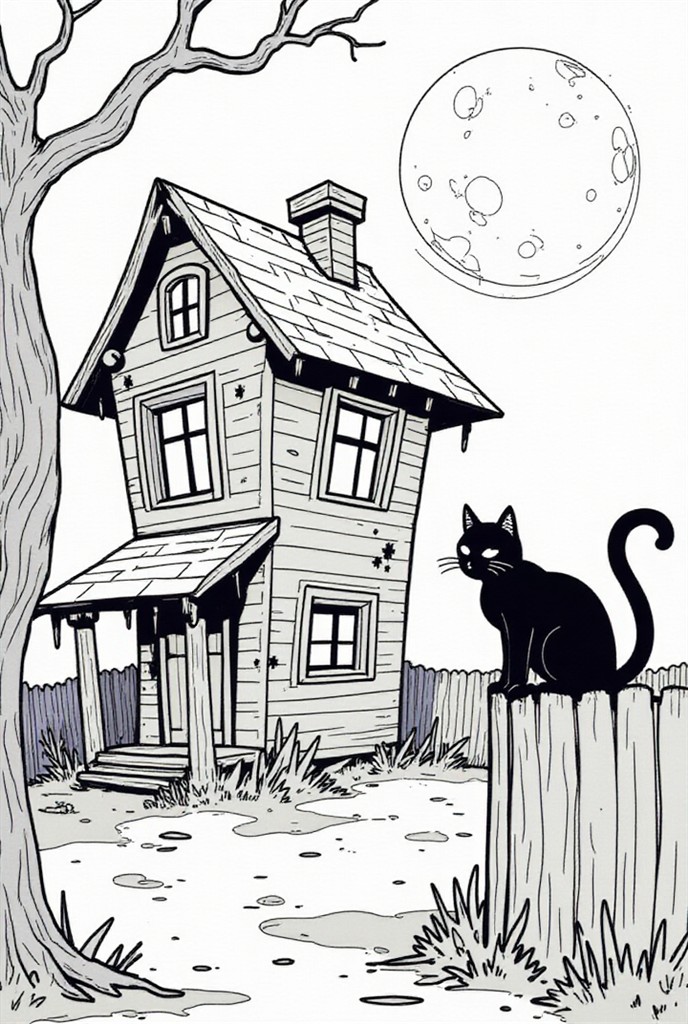 halloween black cat Coloring page halloween black cat