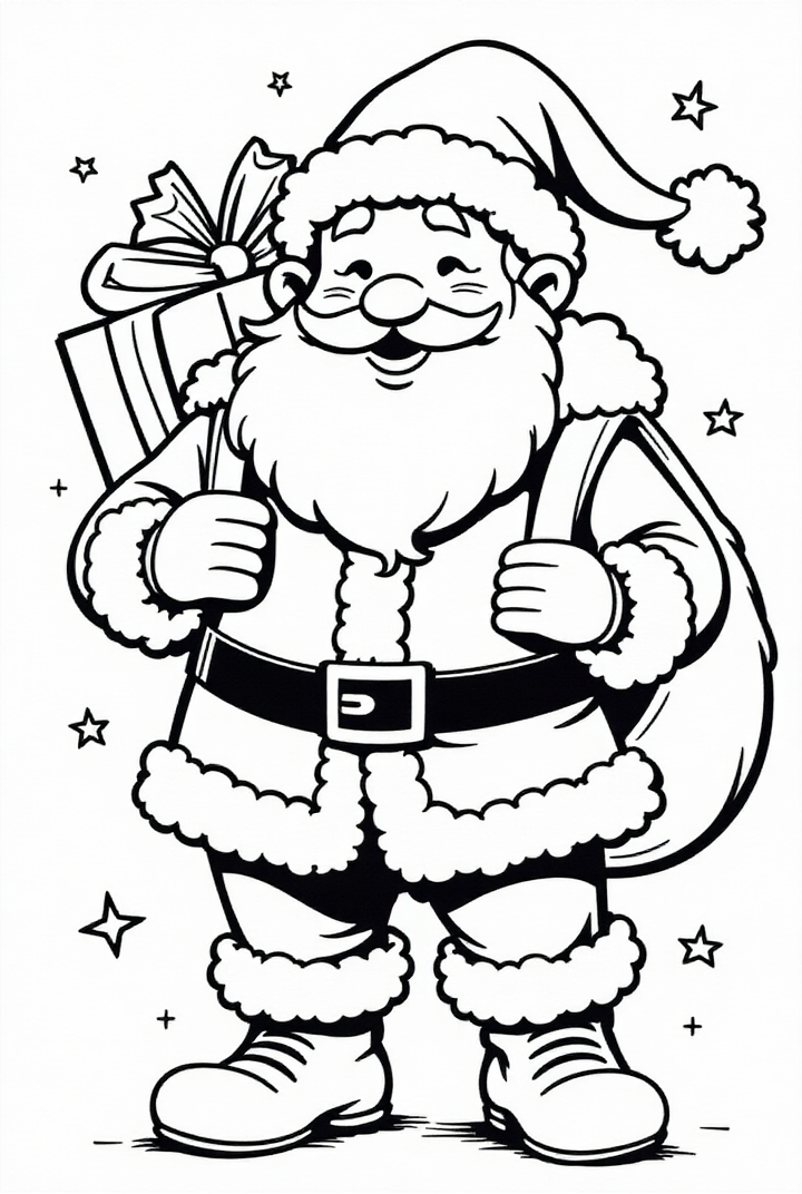 merry santa claus Coloring page merry santa claus