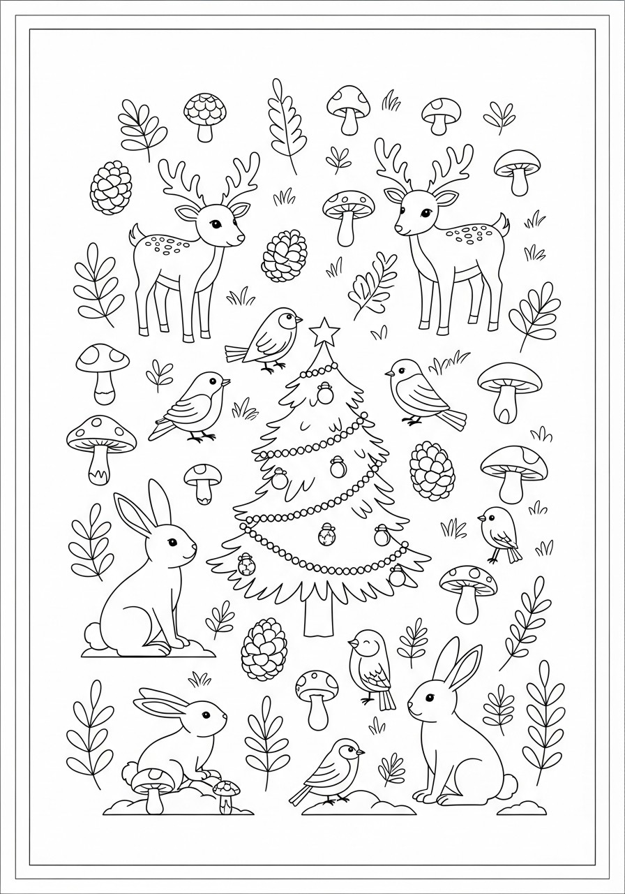 christmas scene Coloring page christmas scene