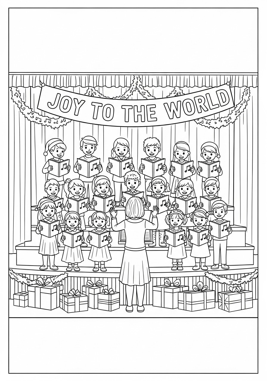 Coloring page christmas choir