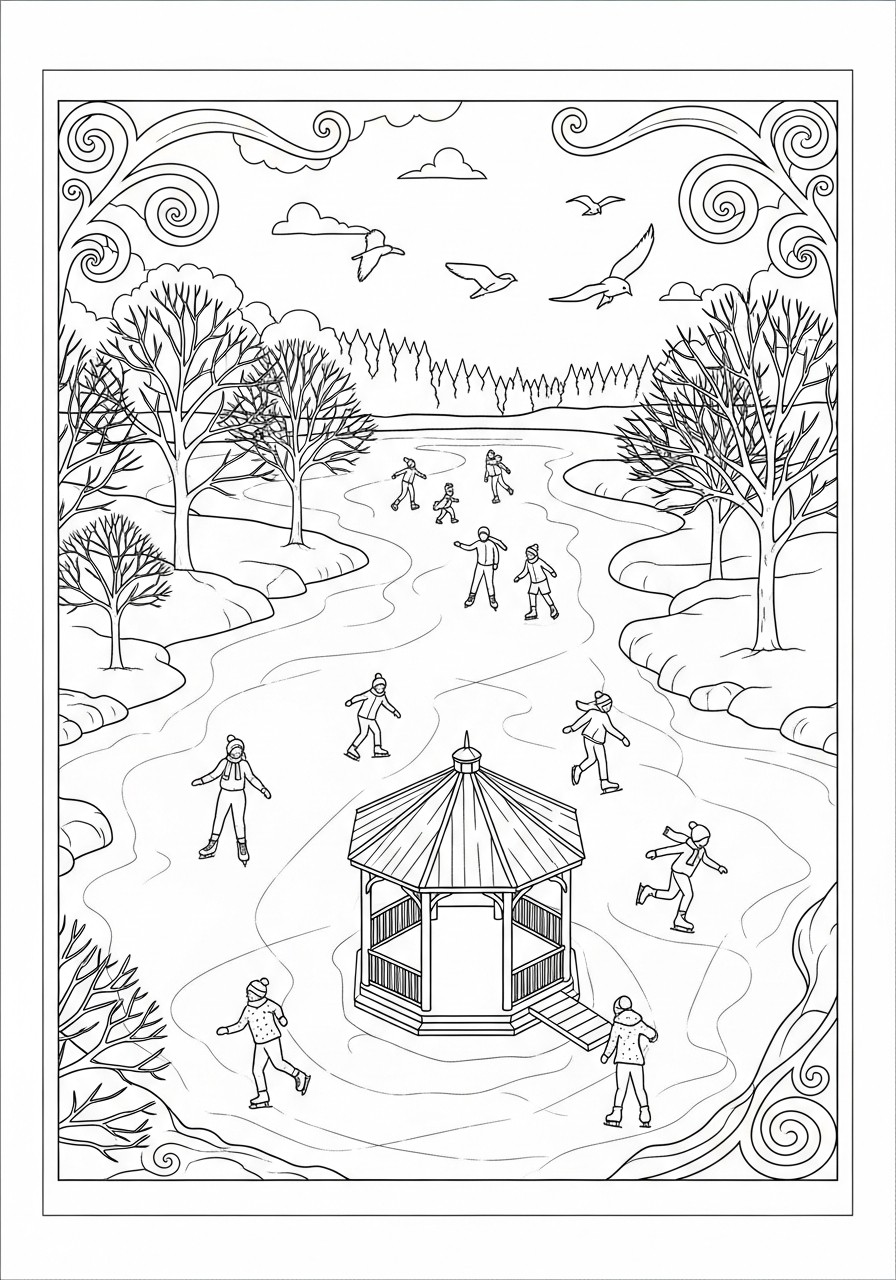 skating in the park Coloring page skating in the park