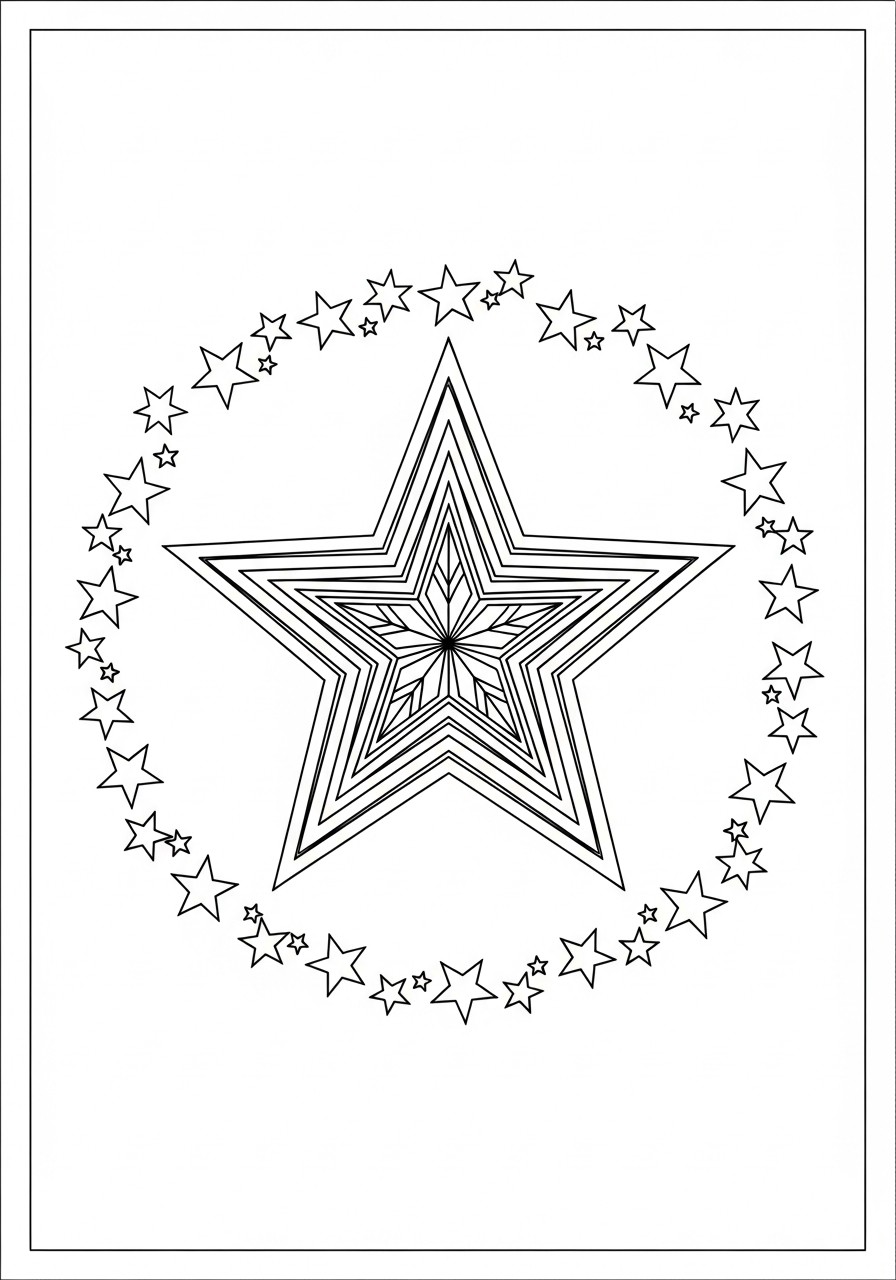 Coloring page stars at christmas