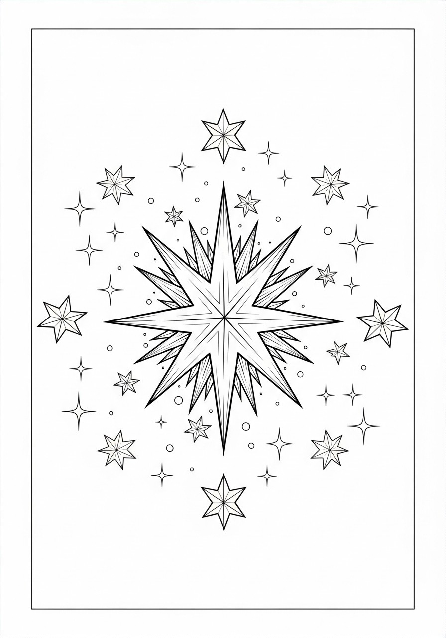 christmas stars twinkle Coloring page christmas stars twinkle